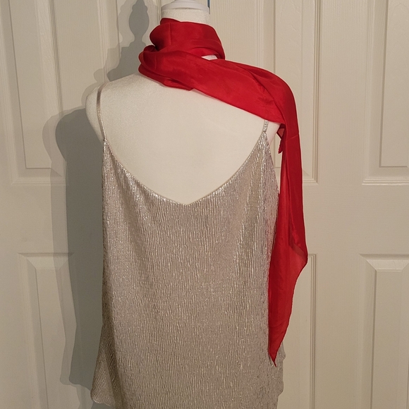 Ann Taylor Loft Champagne Lamé Camisole XL - Picture 2 of 4